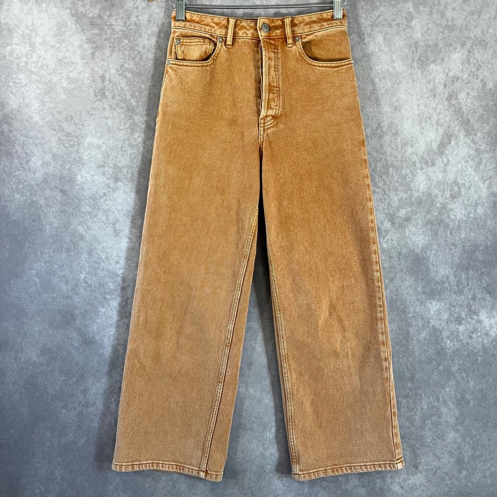Free People Wide Leg Jeans Womens 24 Ginger Rust High Rise Denim OB1515125‎